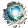 Pegatinas Decorativas para Pared de Puerta y Ventana de Restaurante con Patrón de Paisaje Estético de Efecto Visual 3D Pegatinas Impermeables para Carrocería de Coche
