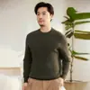 Suéter de Cachemira para Hombre 100% Cachemira Pura Otoño/Invierno Nuevo Cuello Redondo Pulóver Versátil Tejido Casual Cálido Suéter de Manga Larga