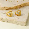 Pendientes Retro de Corazón de Diamante Europeos y Americanos Ins Geométricos Normcore Pendientes de Acero Inoxidable con Forma de Corazón Accesorios de Joyería DIY En Stock