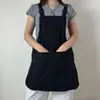 Avental impermeável multi-bolsos reversível, vestimenta de trabalho unissex para cozinha, personalizável com logo, disponível em tamanhos grandes, adequado para jardinagem, e resistente a óleo, em cores sólidas