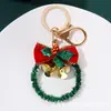 Chapéu Sino de Natal Fofo Europeu e Americano Cruzado Pingente de Laço Série de Natal Chaveiro Acessórios Feitos à Mão
