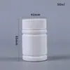 Garrafa Plástica Personalizada de PEAD 150cc Garrafa de Bambu Tampa de Rosca de Pressão Garrafa de Produto para Cuidados com a Saúde Garrafa para Comprimidos e Cápsulas Garrafa para Sal Explosivo