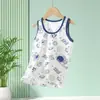 Camisetas Regata de Algodão Puro para Meninas, Camisetas de Segunda Pele Infantis, Pijamas Sem Manga Respiráveis para Meninos, Regatas Infantis para Meninos Tamanho Médio e Grande