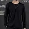 Camiseta de Seda de Gelo Secagem Rápida Masculina Manga Longa Verão Solta Fina Roupa com Ar Condicionado Masculina Atacado Exportação Camiseta para Esportes ao Ar Livre