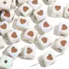 Acrílico Colorido Banhado Gota de Óleo Quadrado Quatro Lados Coração Estéreo Contas Soltas Contas Soltas Pulseira DIY Acessórios de Joias Material