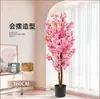 Planta Verde de Simulación Flor Artificial de Árbol de Flor Biónica Grande de Alto Grado Decoración para Sala de Estar Interior Hogar Adornos de Planta en Maceta Paisaje