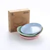 Juego portátil de vajilla de trigo de tres piezas Juego de vajilla de paja de trigo Tazón Taza plato plato palillos tenedor palillos trigo juego de seis piezas
