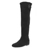 Botas Largas Versátiles Arrugadas Estilo Retro Francés para Mujer 2026 Botas de Moda Caña Alta Punta Redonda Holgadas Botas de Otoño Elásticas Ante