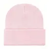 Gorro de Punto Acrílico Liso Bordado con Logo para Comercio Transfronterizo, Engrosado para Otoño e Invierno, Resistente al Frío y Cálido, Color Sólido, Unisex