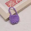 Mini bolso pequeño para teléfono móvil bolso cruzado bolso para auriculares Bluetooth hecho a mano diy ganchillo tejido lana hueco color lindo