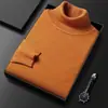 Nuevo Suéter de Invierno para Hombre, Cuello Alto, Color Sólido, Grueso, Holgado, Casual, Tejido Versátil, Top para Hombre, Mayoreo