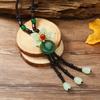 Suéter largo de alta calidad para mujer, cadena con borlas de lirio de estilo étnico, accesorios clásicos a juego