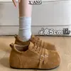 Hebilla de Cinturón Estilo Vintage Piel Genuina Suela Gruesa Oculta para Aumentar Altura Zapatos Pequeños de Cuero Birkenstock para Mujer Zapatos Mary Jane con Cordones Planos Mocasines