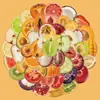 50 Pegatinas Creativas de Frutas Cortadas para Fundas de Teléfono DIY, Botellas de Agua, Equipaje, Materiales de Diario y Decoración de Cuadernos