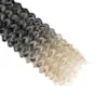 Peluca de Fieltro de Doble Extremo Estilo Europeo y Americano de 24 Pulgadas Trenzas de Ganchillo Hechas a Mano Extensiones de Cabello de Fibra Sintética de Baja Temperatura de un Solo Hilo Trenzas Profundas