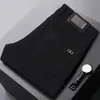 Estilo Novo Outono e Inverno High-End Clássico Preto Puro Calça Jeans Longa Masculina 2026 Jeans de Corte Reto