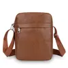 Bolso cruzado vertical para hombre, Piel sintética, Cremallera metálica