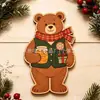 Ornaments de mesa de madeira de Natal de desenho animado retrô transfronteiriços pinguim urso boneco de neve decorações de mesa de sala de estar de feriado