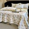Conjunto de Quatro Peças de Colcha Fresca de Verão Tencel Luxo Leve Fresco Solteiro e Casal Colcha de Verão Lavável à Máquina Colcha para Ar Condicionado Colcha Fina
