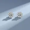 Pendientes de Diamante Mosan para Mujer Joyería Nueva de Plata de Ley S925 Estilo Coreano Pendientes Simples de Copo de Nieve Regalo para Mujer En Stock