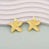 Moda Transfronteriza Europea y Americana Creativa Estilo Vacacional de Ocio Pendientes de Aleación con Forma de Estrella de Mar y Estrella Plegados Pendientes Distintivos