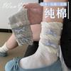 Calcetines de Lazo a Cuadros para Mujer Primavera y Verano Puro Deseo de Niña Estilo Miu Encaje Media Caña Estilo Japonés Transpirables Apilados