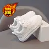 Zapatos de lona para niños con felpa extra, unisex, zapatillas deportivas para niños, temporada Otoño/Invierno, parte superior de piel, zapatos cálidos para niños, venta al por mayor, envío directo