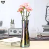Jarrón de cristal minimalista estilo nórdico hecho a medida con un toque de alta gama para sala de estar y mesa de comedor, decoración para arreglos florales hidropónicos
