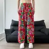 Verano 2025 Nuevo Estilo Hong Kong Ins Estampado Digital Completo Pantalones Casuales para Hombre Pierna Recta Perezosa Pantalones Largos Ropa para Mujer
