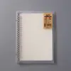 Cuaderno de hojas sueltas engrosado, cuaderno de espiral para estudiantes, cuaderno simple rayado, bloc de notas cuadriculado translúcido esmerilado