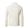 Suéter Cardigan Transfronteiriço 2026 Novo Masculino com Gola Convertível, Estilo Europeu e Americano Moderno, Tricô de Manga Longa para Jovens Homens