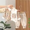 Roupas infantis para bebês uma geração de maré de cabelo roupas infantis casual camisa de manga comprida meninos camisa listrada meninos terno casual