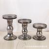 Candelabro de Vidrio Romano Vintage Estilo Europeo Alto Portavelas para Aromaterapia Adorno Decorativo para el Hogar Dorado Base para Vela