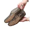 Sandalias Planas de Moda Europeas y Americanas de Nicho 2025 Nuevos Zapatos de Malla de Celebridad de Internet Verano Calzado Exterior Baotou Bolso Tacón Zapatos de Nido de Pájaro