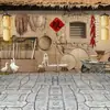 Sala de transmissão ao vivo 3D estéreo live selling Kuaishou colheita de grãos rurais pimenta milho alho tecido de parede de fundo