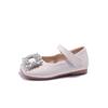2025 Zapatos Planos de Piel Patentada de Punta Cuadrada Estilo Abuela para Niñas Estilo Coreano Retro Zapatos de Princesa con Hebilla Cuadrada de Pedrería Zapatos para Niños