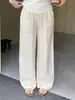 Calça Casual Ampla Yinuo Plus Size Acetato Toque Fresco Fluida 2026 Verão Novo Leve Estilo Nacional Pingente Perna Larga 264982