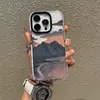 Funda Protectora para Teléfono Móvil Estilo Ins Transfronterizo Paisaje de Montaña al Atardecer Pintura al Óleo Transparente Suave iPhone18Promax Anticaída