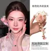 Nuevo Estilo Chino Pinza para el Cabello de Flor Rosa Suave Pinza para Moño Retro Pinza de Flor Accesorio para el Cabello de Ambiente Foto