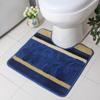 Tapete de Piso para Inodoro de Casa Tapete para Pies Inodoro Inodoro Tapete en Forma de U Antideslizante Absorbente Poliéster Estampado Baño Tapete Antideslizante