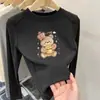 Camada base redonda para meninas, uma camiseta de manga comprida super fofa e casual para outono e inverno, perfeita como camada interna para crianças mais velhas, proporcionando calor