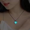 Collar de Cuerda Negra Luminosa Edición Estrella del Año del Zodíaco Chino Regalo de Cumpleaños para Hombres y Mujeres Estilo Chino Simple Colgante Corto