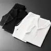 Traje casual para hombre 2026 nuevo verano delgado de alta gama traje deportivo moda para hombre manga corta pantalones largos moderno lujo ligero