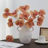 Flores Artificiales de Alta Gama Transfronterizas Película 3D Phalaenopsis Adornos de Decoración para el Hogar y Bodas Arreglos Florales para Pasillos Flores Falsas Venta al por Mayor