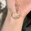 Colgante de Piedra Ojo de Gato con Cierre de Paz para Mujer, Collar de Calcedonia con Cierre Ruyi Multicolor, Nuevos Accesorios de Estilo Chino Nacional, Suministro Mayorista para Transmisión en Vivo