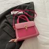 Bolso Bandolera Pequeño Cuadrado Casual Simple con Hebilla de Cierre Nuevo y de Moda Verano 2025 para Mujer