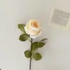 Flores Artificiales de Rosa con Borde de Goma Vintage, Flores Decorativas de Alta Calidad para Sala de Estar y Mesa de Comedor, Adornos para Mueble de TV, Accesorios para Fotos