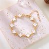 Pulseira trevo de quatro folhas de pele de camarão transfronteiriça Europa e Estados Unidos para mulheres moda japonesa e coreana simples cinco flores boa sorte Coringa joias atacado