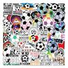50 folhas/conjunto Adesivos de emblema de estrela da Copa do Mundo adesivos adesivos à prova d'água de futebol de desenho animado adesivos de graffiti DIY