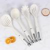 Estante de Almacenamiento para Juego de Utensilios de Cocina de Silicona, Espátula de Silicona, Cucharón para Sopa, Espumadera, Pinza para Polvo, Espátula Ranurada, Juego de Espátulas y Cucharas, Resistente a Altas Temperaturas para Cocinar